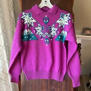 Vintage The North Face Wool Ski Knit Sweater Aztec Print size 4 Medium
